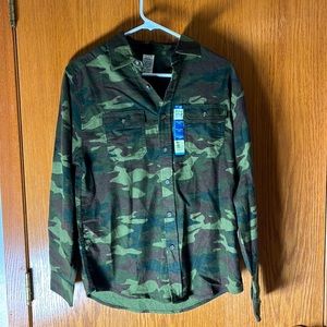 Boys camo button down shirt
